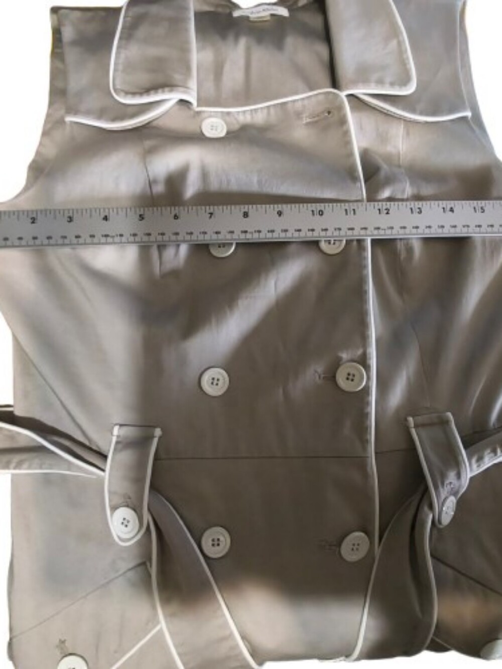 Calvin Klein Sleeveless Trench Dress Sz 8 Beige Belted Midi Dress Quite Luxury - Picture 4 of 12